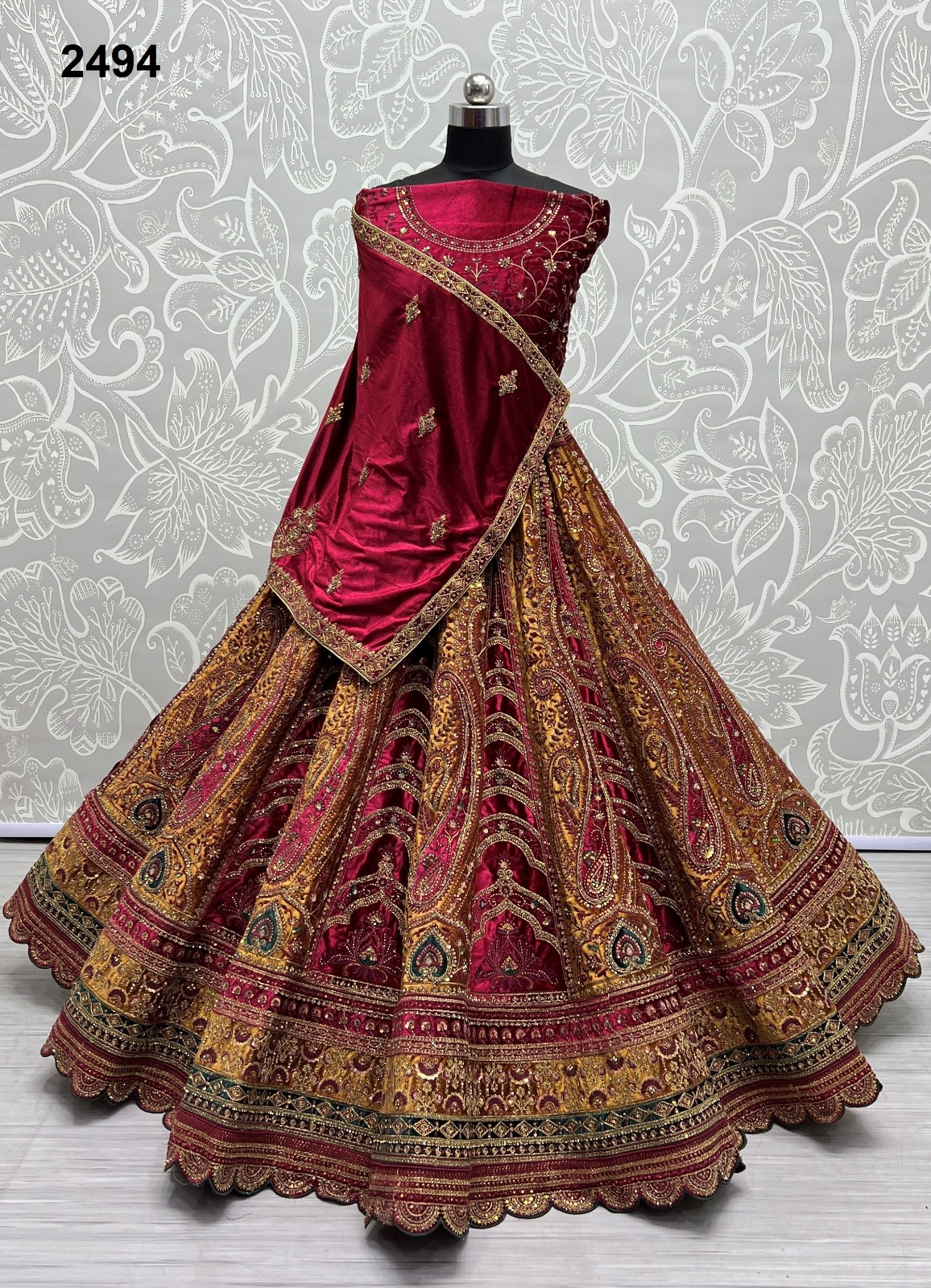 Anjani Art 2494 Velvet Wholesale Lehenga Catalog — Wholesale Lehenga, MPA wholesale from Surat - Gallery Image 3