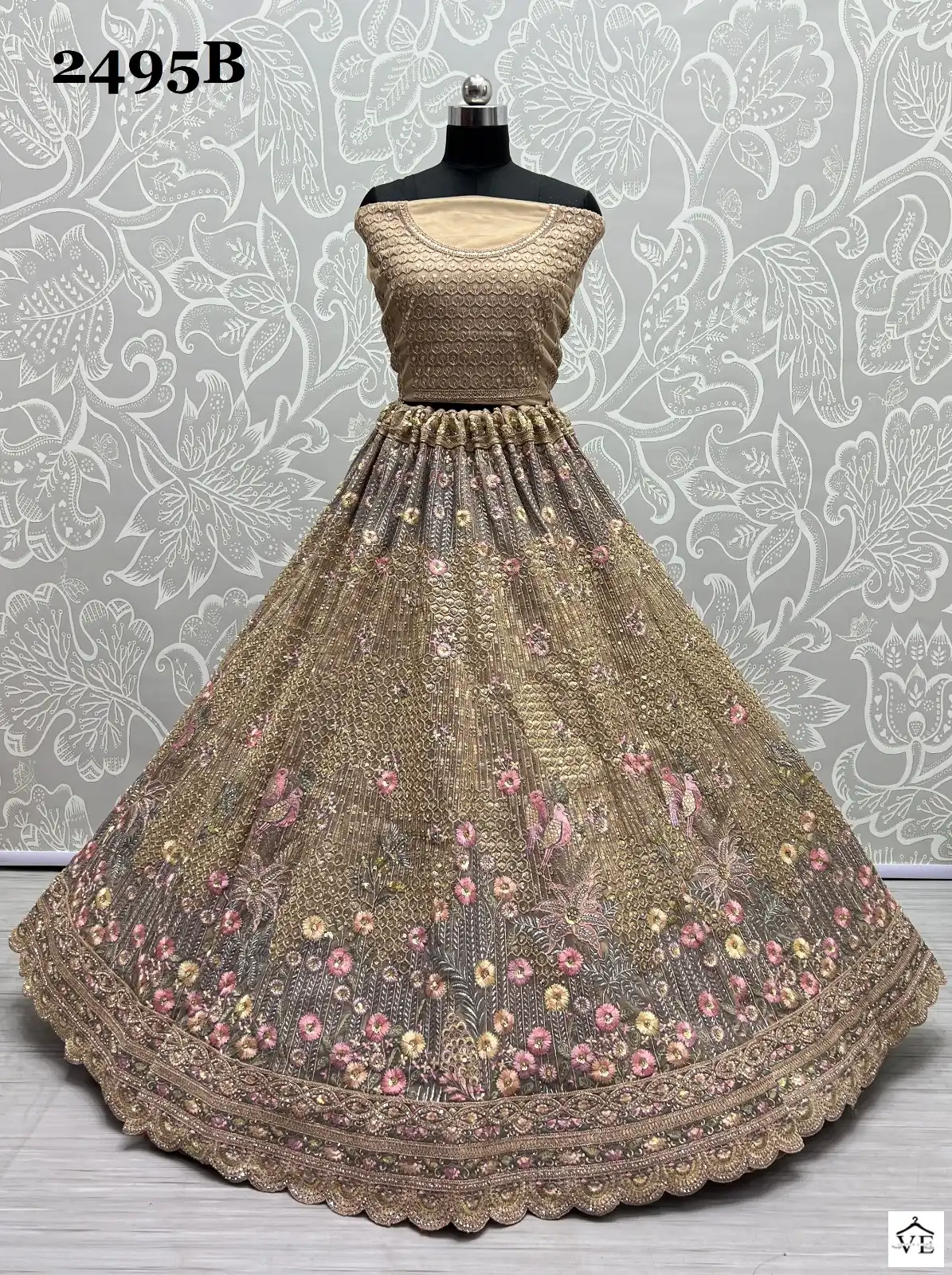 Anjani Art 2495 Heavy Net Wholesale Bridal Lehenga Catalog — Wholesale Lehenga, MPA wholesale from Surat - Gallery Image 6