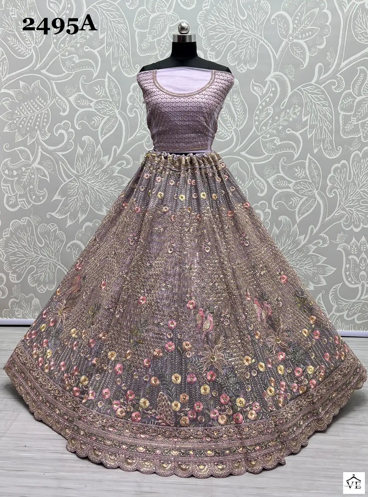 Anjani Art 2495 Heavy Net Wholesale Bridal Lehenga Catalog — Wholesale Lehenga, MPA wholesale from Surat - Gallery Image 4