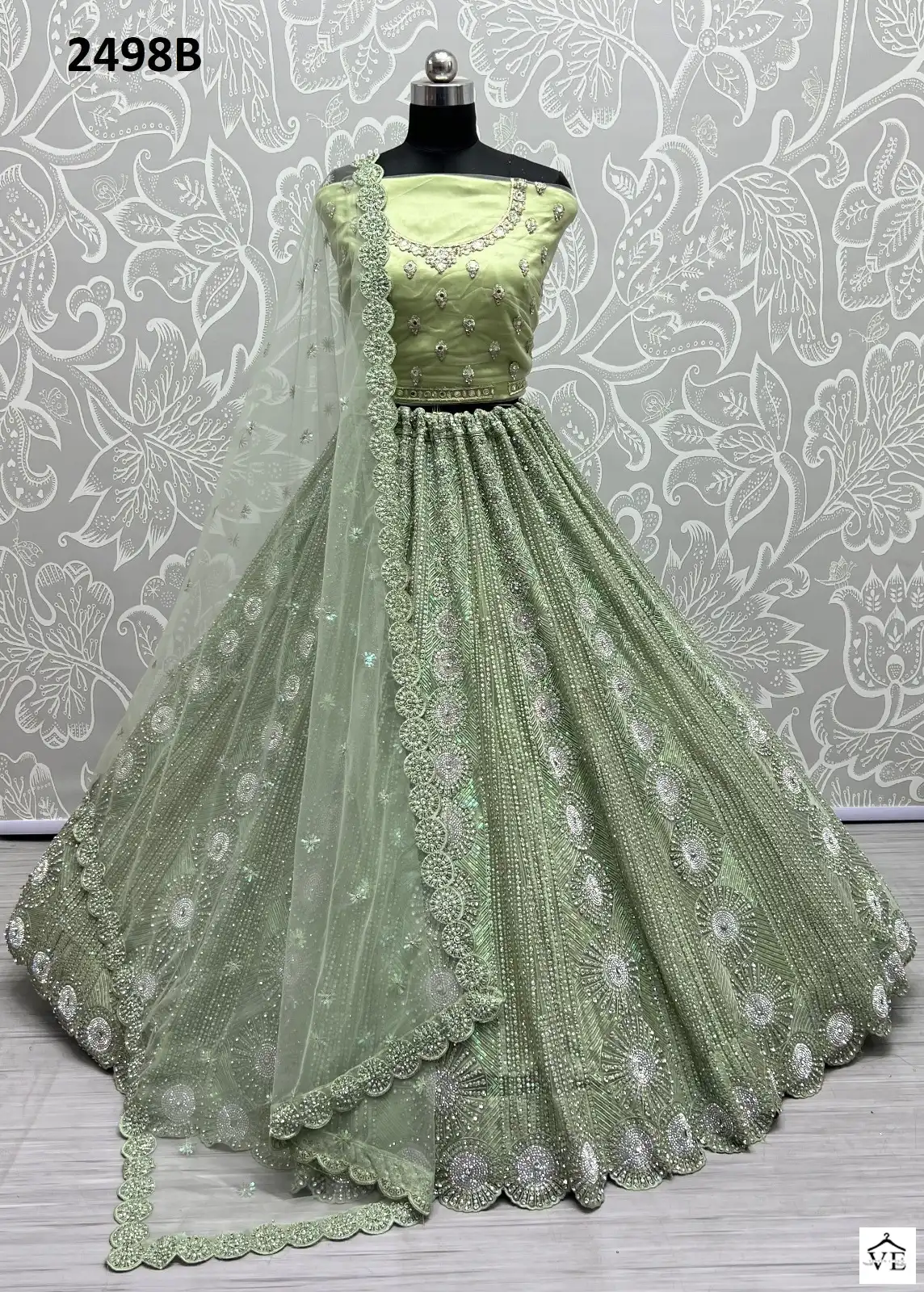 Anjani Art 2498 Net Wholesale Bridal Lehenga Catalog — Wholesale Lehenga, MPA wholesale from Surat - Gallery Image 3