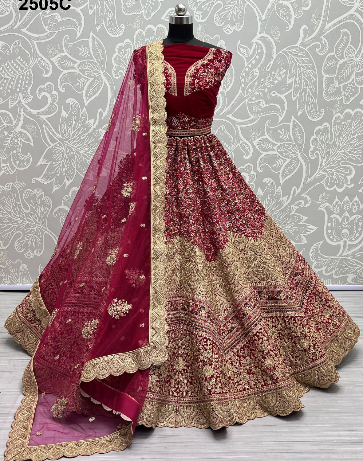 Anjani Art 2505A to 2505C Velvet Wholesale Lehenga Catalog — Wholesale Lehenga, MPA wholesale from Surat — view 1