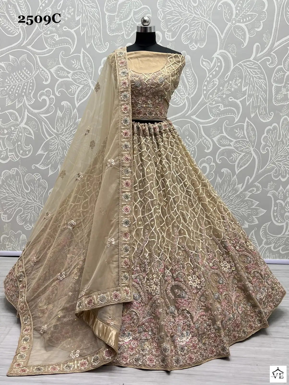 Anjani Art 2509 Heavy Net Wholesale Bridal Lehenga Catalog — Wholesale Lehenga, MPA wholesale from Surat - Gallery Image 6