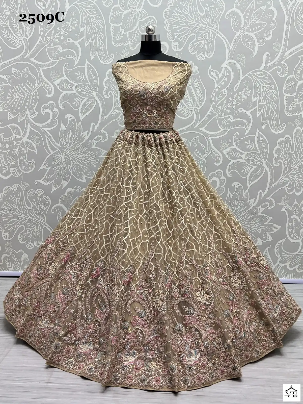 Anjani Art 2509 Heavy Net Wholesale Bridal Lehenga Catalog — Wholesale Lehenga, MPA wholesale from Surat - Gallery Image 12