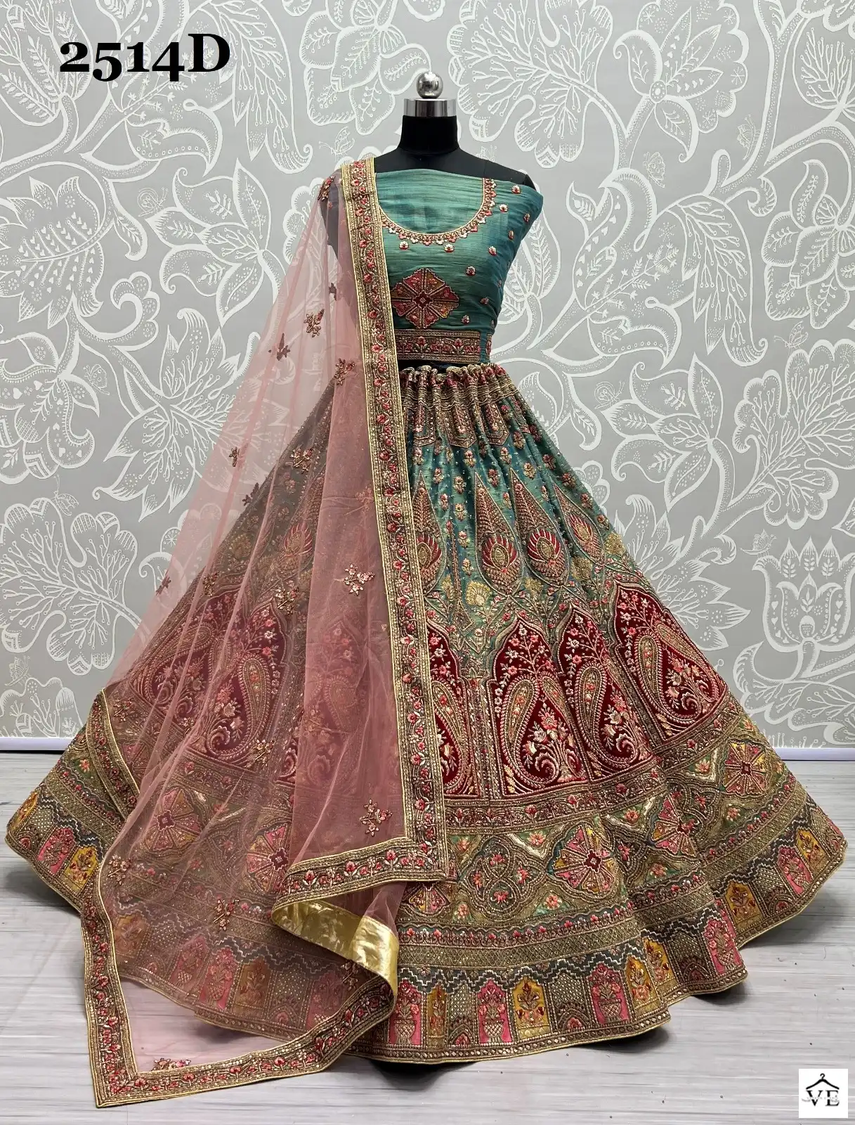 Anjani Art 2514 Bridal Net Wholesale Bridal Lehenga Catalog — Wholesale Lehenga, MPA wholesale from Surat - Gallery Image 12