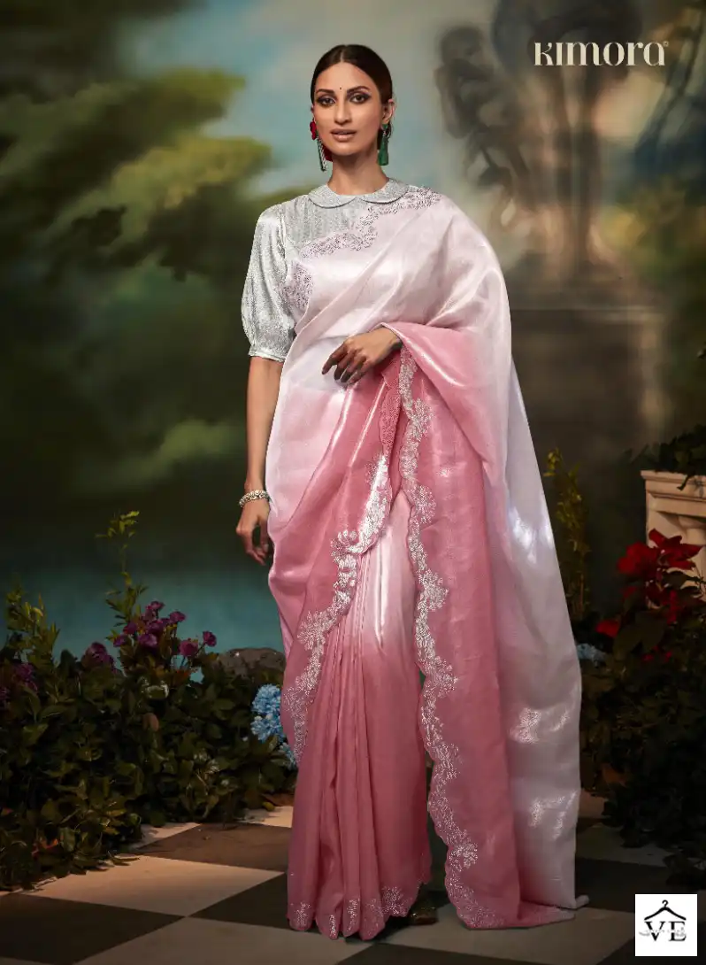Kimora 5245 Colour Two-Toned Pure Organza Silk Wholesale Designer Saree Catalog — Wholesale Sarees, MPA wholesale from Surat — view 2