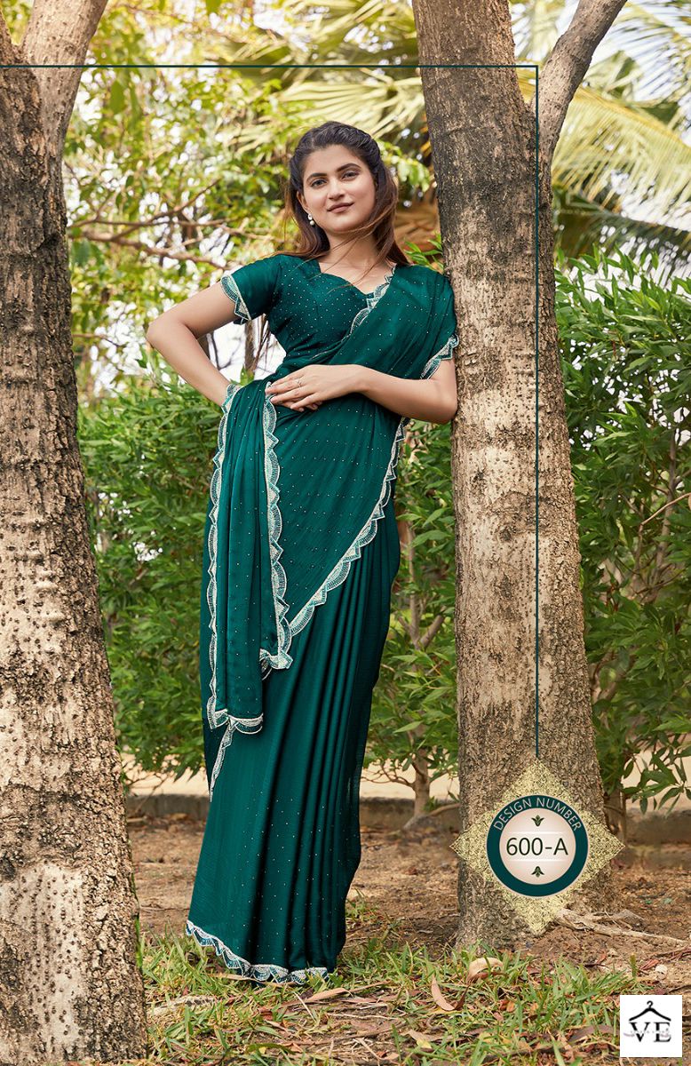 Mehek 600 Satin Silk Chiffon Wholesale Party Wear Saree Catalog — Wholesale Sarees, MPA wholesale from Surat — view 5