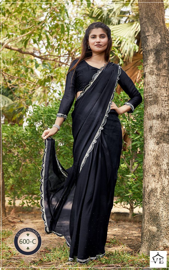 Mehek 600 Satin Silk Chiffon Wholesale Party Wear Saree Catalog — Wholesale Sarees, MPA wholesale from Surat - Gallery Image 2