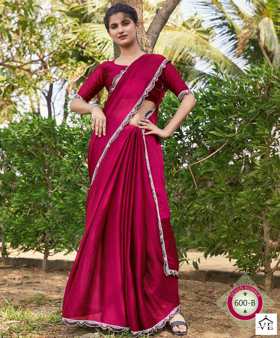 Mehek 600 Satin Silk Chiffon Wholesale Party Wear Saree Catalog — Wholesale Sarees, MPA wholesale from Surat — view 1