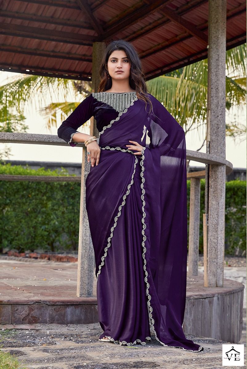 Mehek 607 Satin Silk Chiffon Wholesale Party Wear Saree Catalog — Wholesale Sarees, MPA wholesale from Surat — view 3