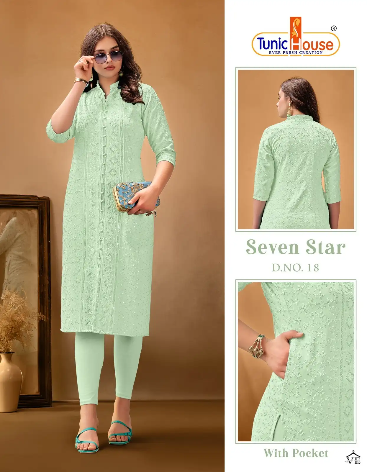 Tunic House 7 Star Viscose Sequince Rayon Wholesale Kurti Catalog — Wholesale Kurtis, MPA wholesale from Surat - Gallery Image 2