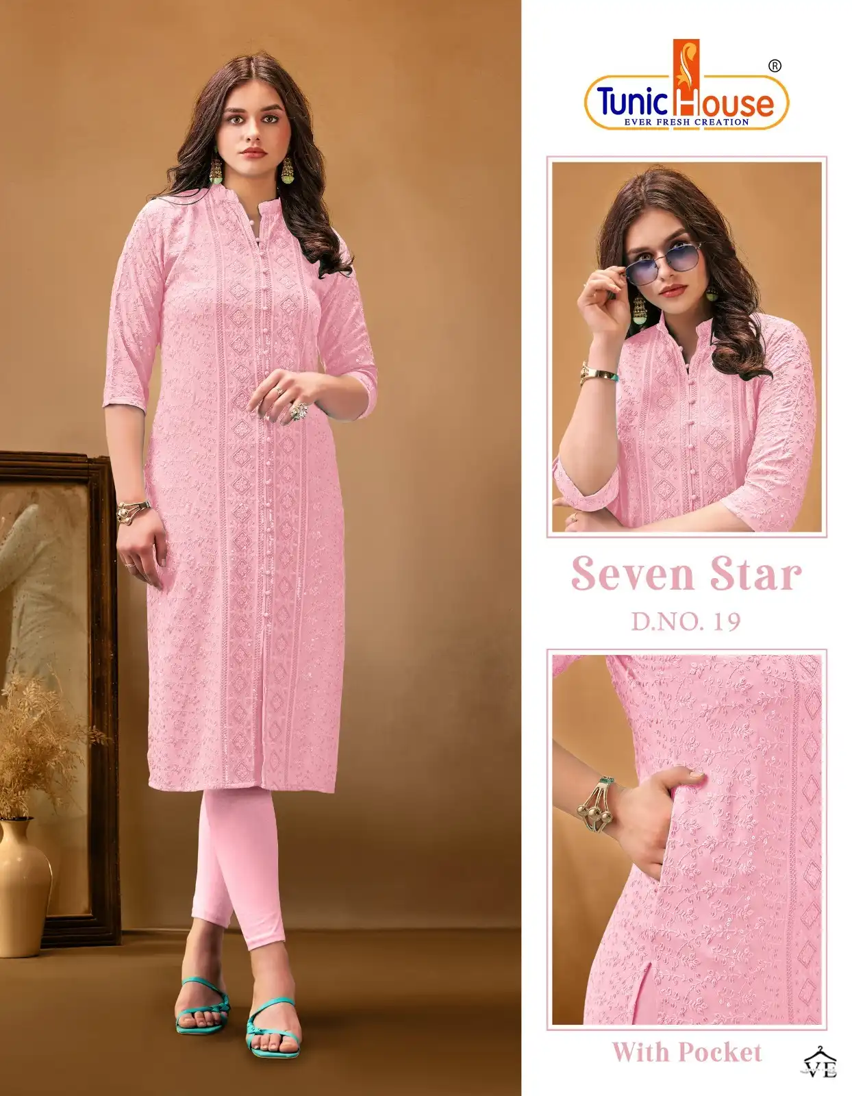 Tunic House 7 Star Viscose Sequince Rayon Wholesale Kurti Catalog — Wholesale Kurtis, MPA wholesale from Surat - Gallery Image 5
