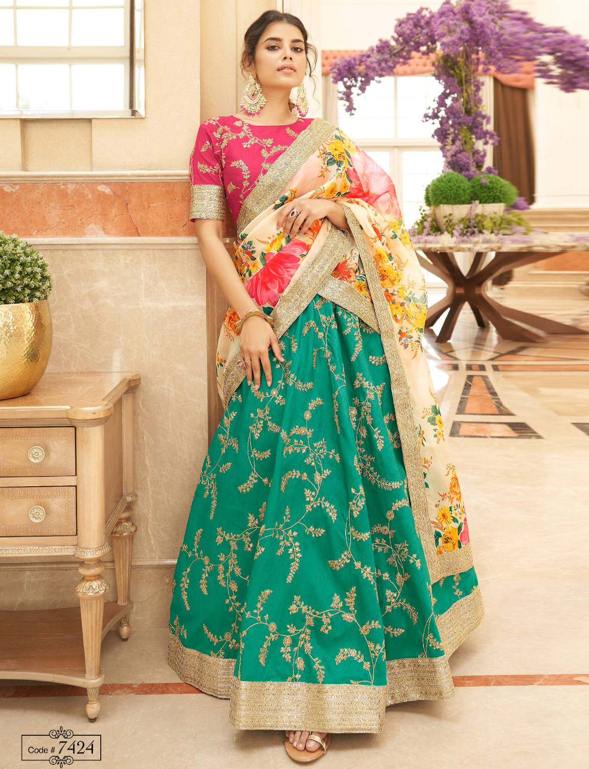 Zeel 7424 Art Silk Wholesale Lehenga