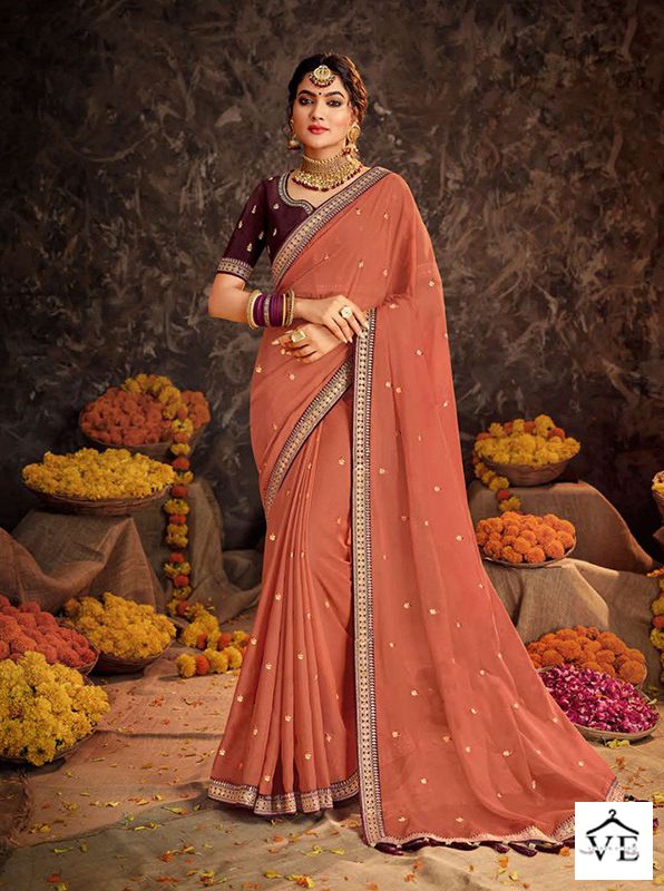 VE Akshita Organza Wholesale Party Wear Saree Catalog — Wholesale Sarees, MPA wholesale from Surat - Gallery Image 3