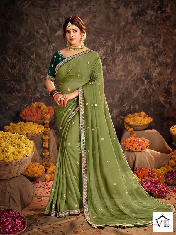 VE Akshita Organza Wholesale Party Wear Saree Catalog — Wholesale Sarees, MPA wholesale from Surat - Gallery Image 6