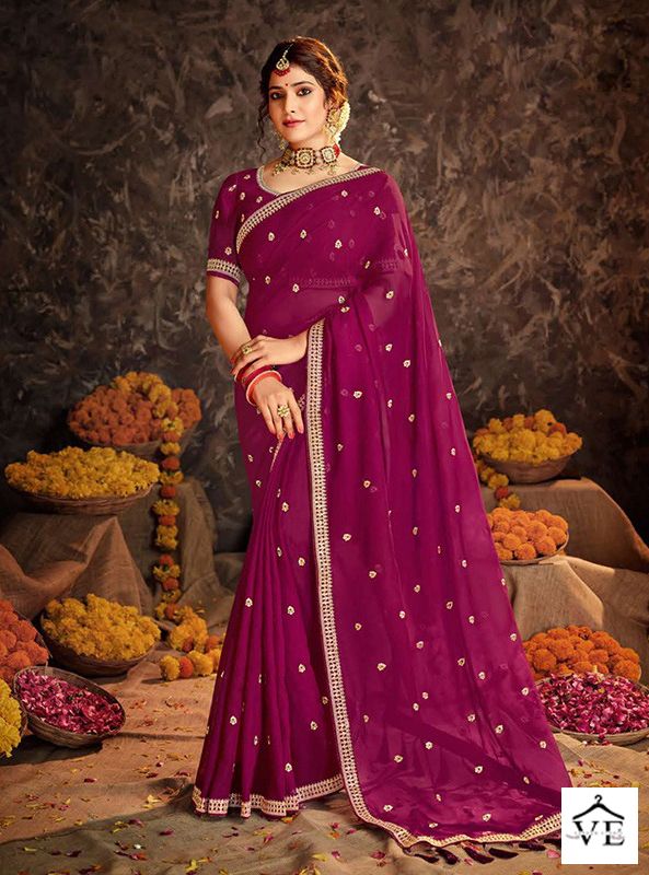 VE Akshita Organza Wholesale Party Wear Saree Catalog — Wholesale Sarees, MPA wholesale from Surat - Gallery Image 7