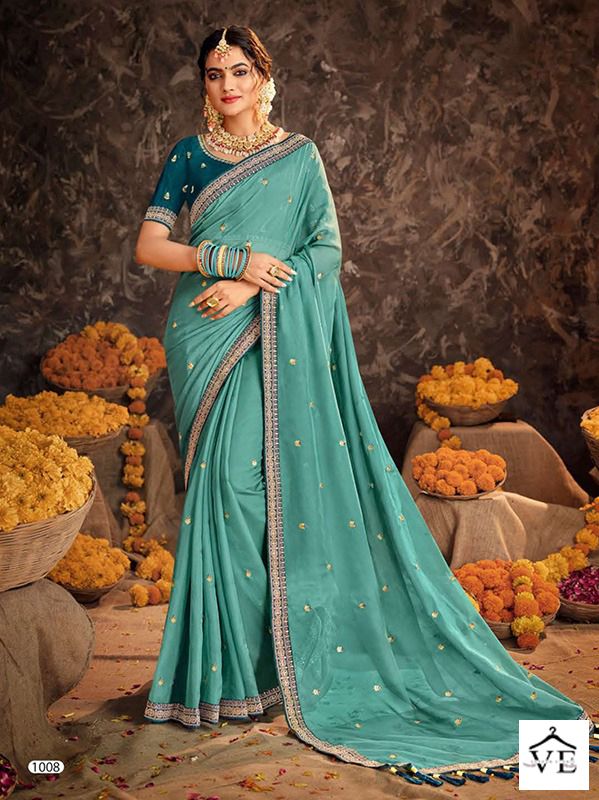 VE Akshita Organza Wholesale Party Wear Saree Catalog — Wholesale Sarees, MPA wholesale from Surat - Gallery Image 8