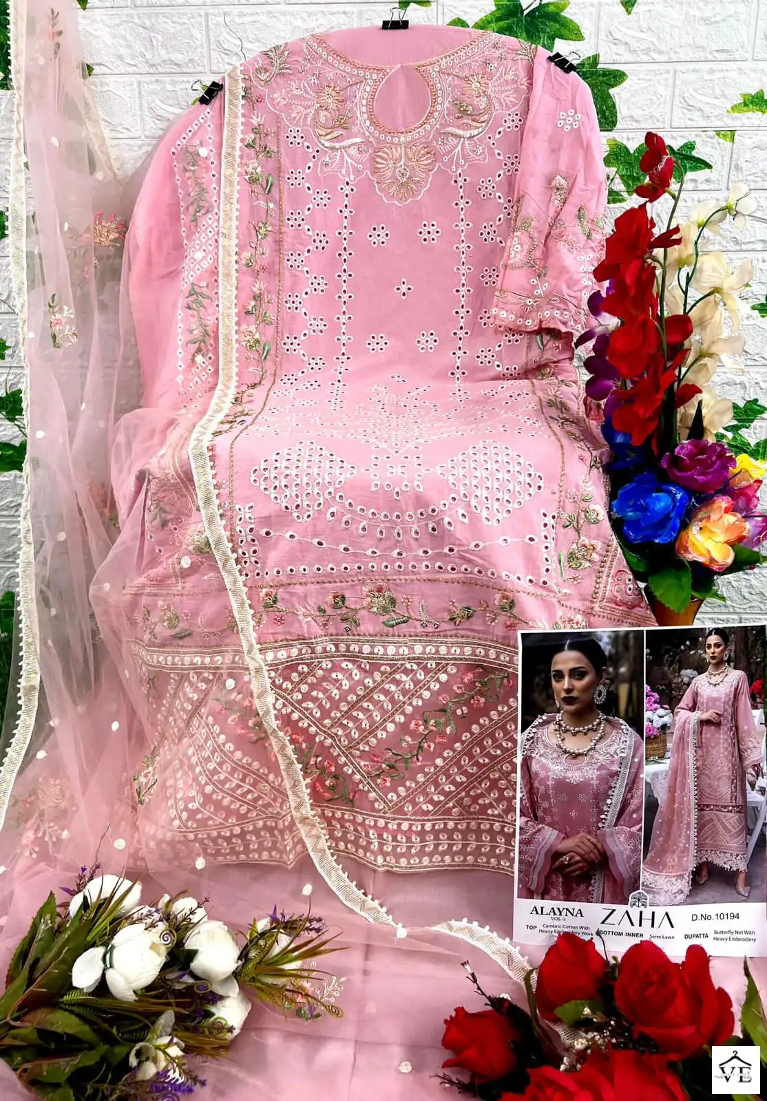 Zaha Alayna Vol 2 Pure Cambric Cotton Wholesale Pakistani Salwar Suit Catalog — Wholesale Salwar Suits, MPA wholesale from Surat - Gallery Image 6
