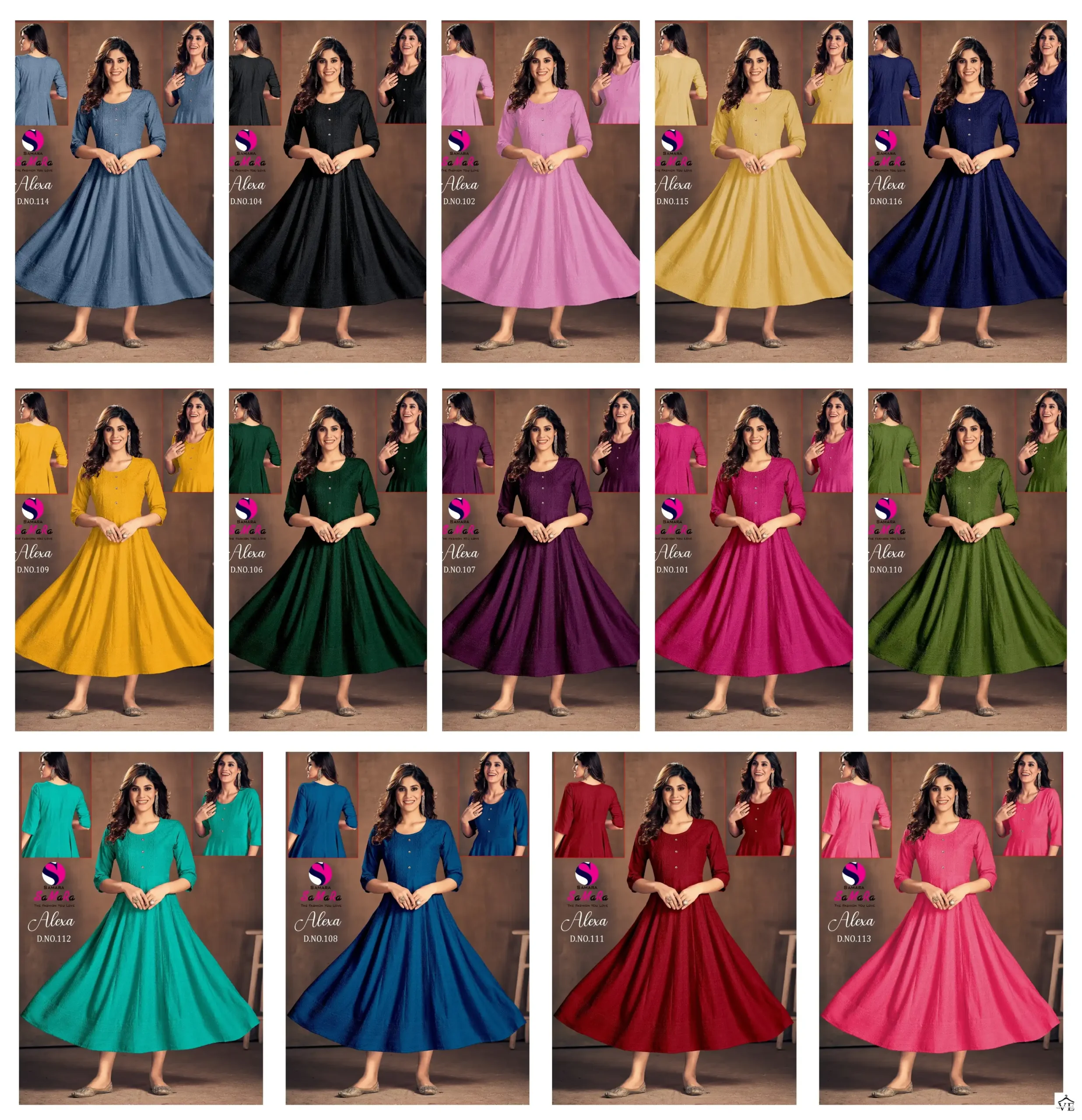 Samara Alexa Rayon Wholesale Long Kurti Size Set Catalog — Wholesale Kurtis, MPA wholesale from Surat — view 16