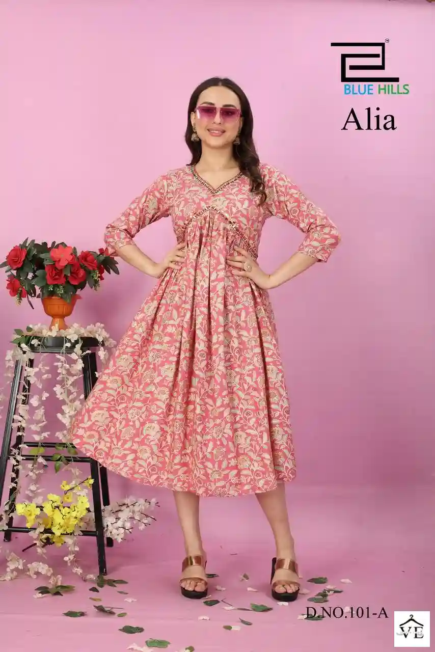 Blue Hills Alia Premium 14 Rayon Wholesale Kurti Catalog — Wholesale Kurtis, MPA wholesale from Surat - Gallery Image 4