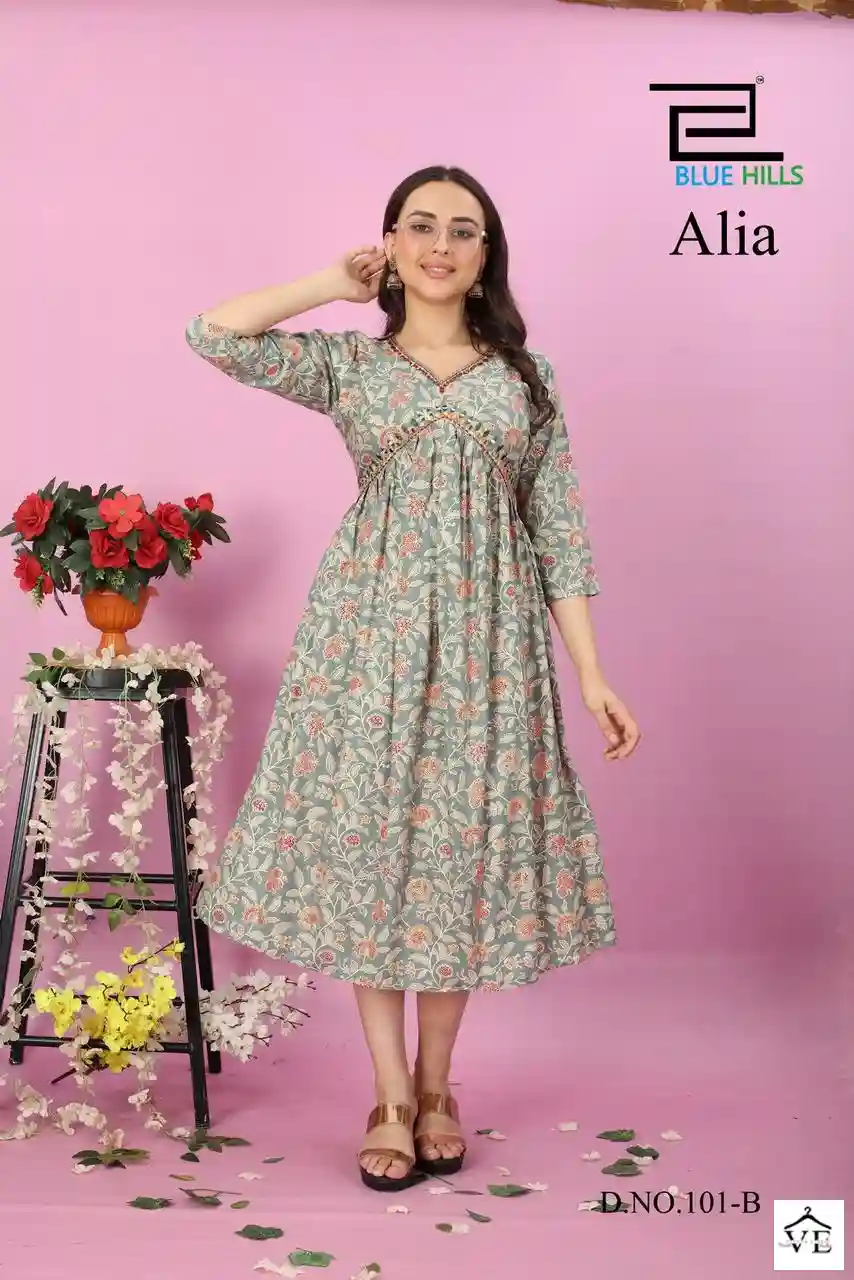 Blue Hills Alia Premium 14 Rayon Wholesale Kurti Catalog — Wholesale Kurtis, MPA wholesale from Surat - Gallery Image 2