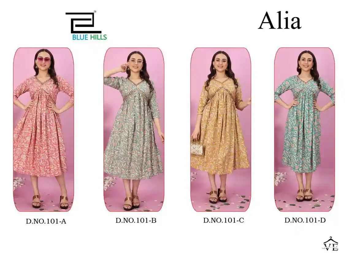 Blue Hills Alia Premium 14 Rayon Wholesale Kurti Catalog — Wholesale Kurtis, MPA wholesale from Surat — view 5