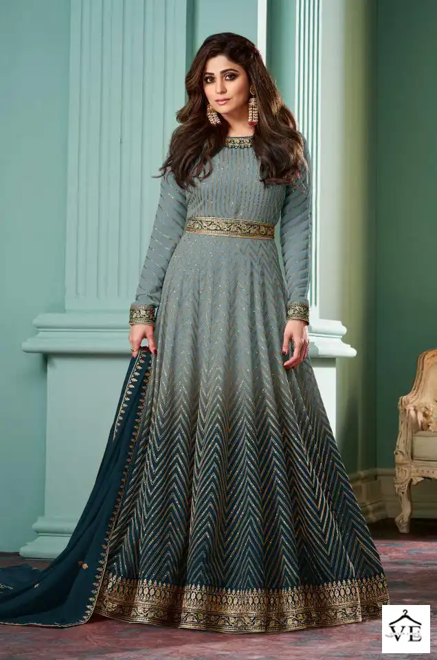 Aashirwad Alizza Shaded Real Georgette Wholesale Designer Suits Catalog — Wholesale Salwar Suits, Aashirwad Creation wholesale from Surat - Gallery Image 6
