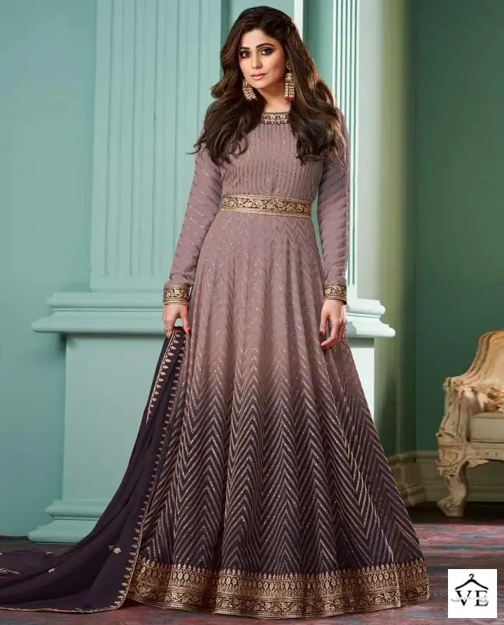 Aashirwad Alizza Shaded Real Georgette Wholesale Designer Suits Catalog — Wholesale Salwar Suits, Aashirwad Creation wholesale from Surat — view 1