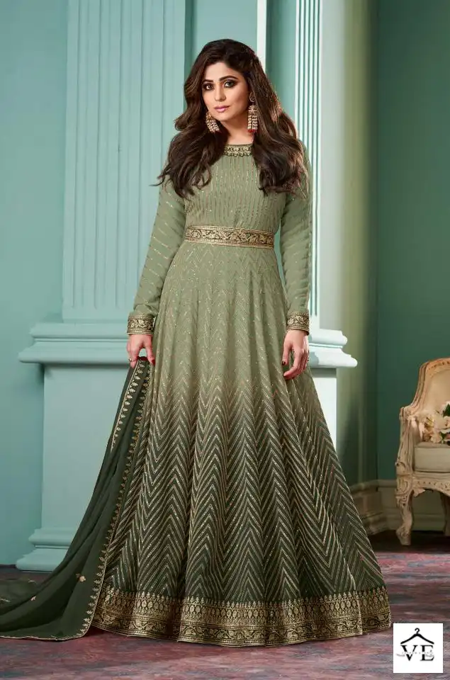 Aashirwad Alizza Shaded Real Georgette Wholesale Designer Suits Catalog — Wholesale Salwar Suits, Aashirwad Creation wholesale from Surat - Gallery Image 3