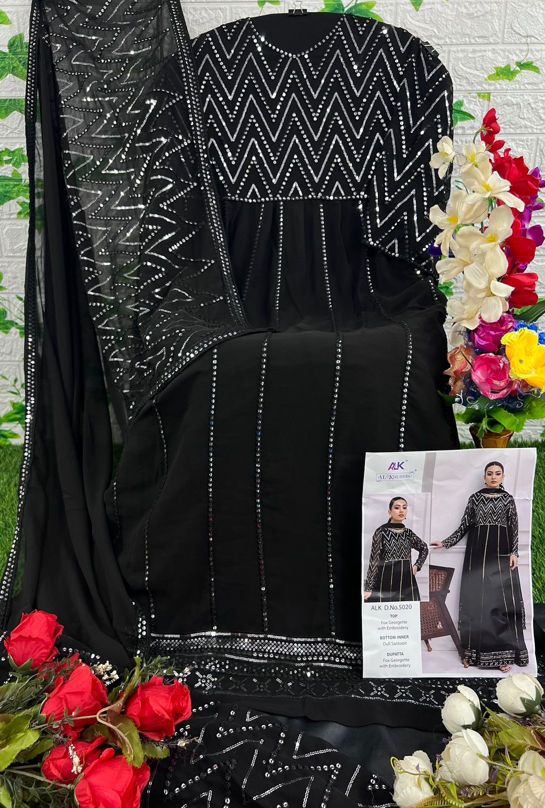 Al_Khushbu Alk Dno 5020 Georgette Wholesale Pakistani Salwar Suit — Wholesale Salwar Suits, MPA wholesale from Surat — view 3