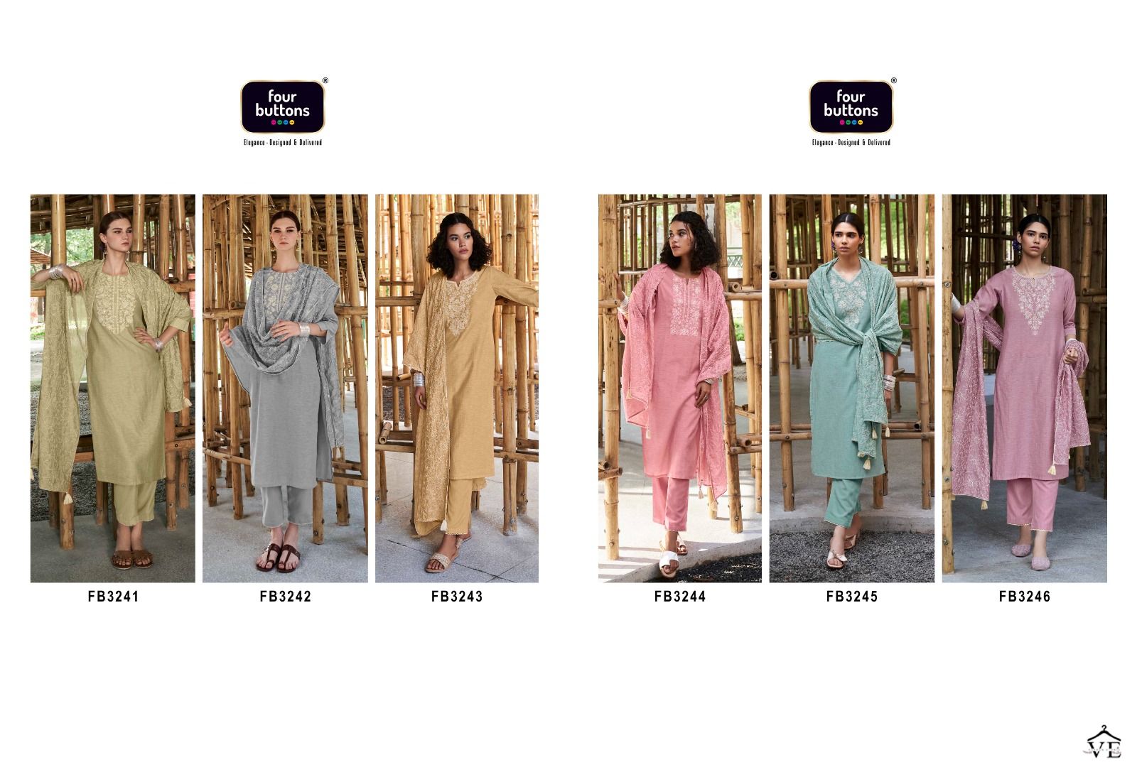 Four Buttons Ambar 2 Linen Cotton Slub Wholesale Readymade Suits Catalog — Wholesale Salwar Suits, MPA wholesale from Surat — view 7