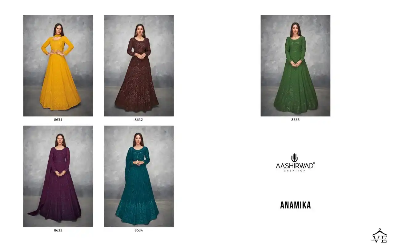 Aashirwad Anamika Georgette Wholesale Designer Readymade Salwar Suit Catalog — Wholesale Salwar Suits, Aashirwad Creation wholesale from Surat — view 6