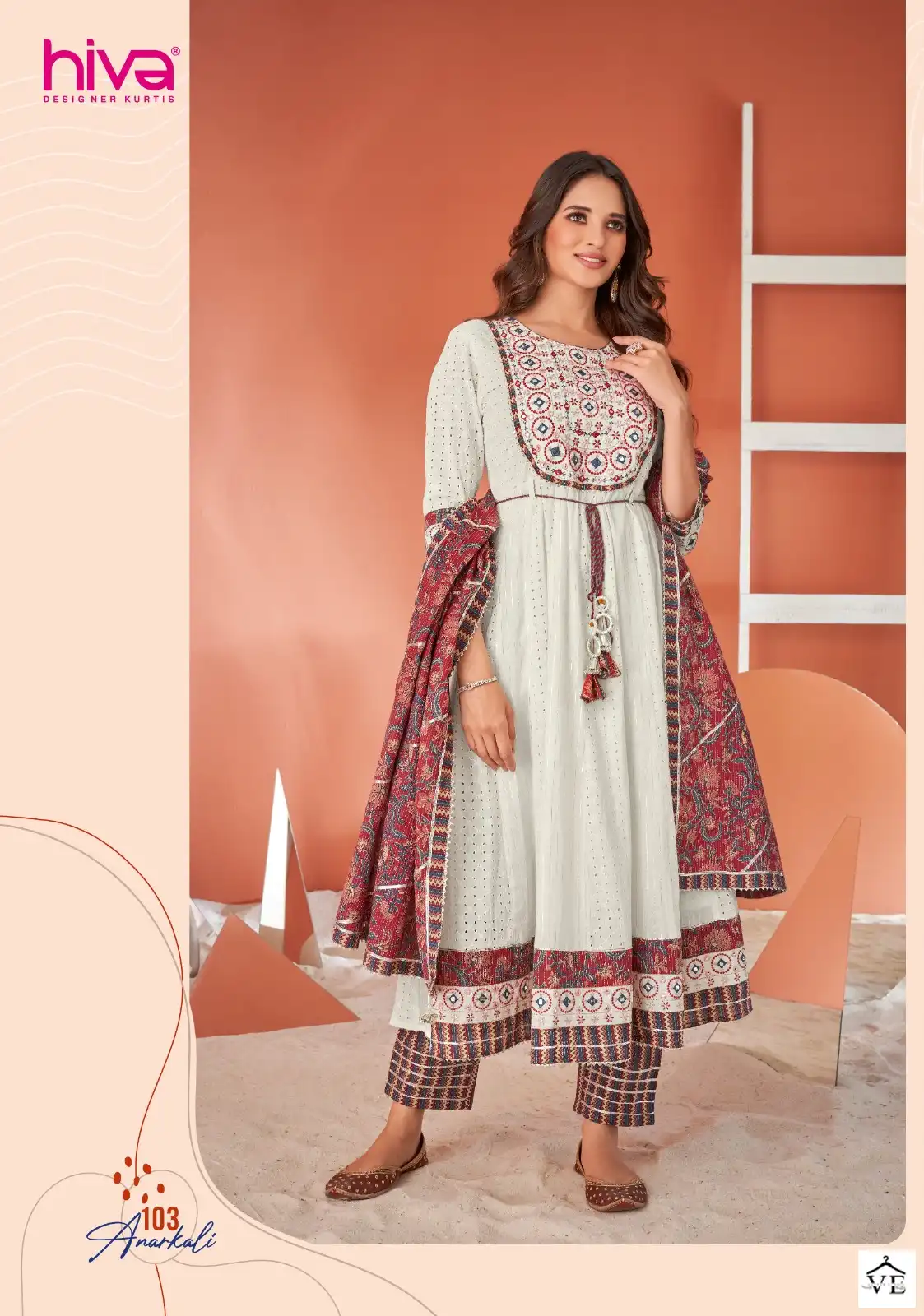Hiva Designer Anarkali Cotton Wholesale Designer Readymade Salwar Suit Catalog — Wholesale Salwar Suits, MPA wholesale from Surat - Gallery Image 3