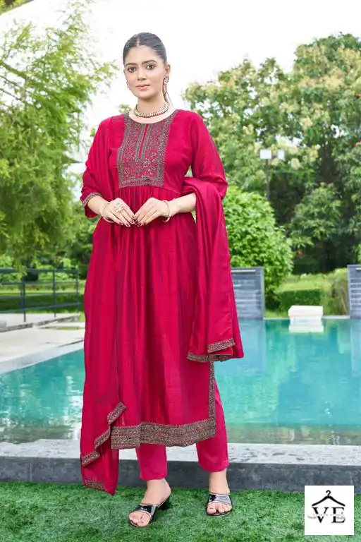 O4U Antra Silk Vichitra Silk Wholesale Readymade Suits Catalog — Wholesale Salwar Suits, MPA wholesale from Surat - Gallery Image 5