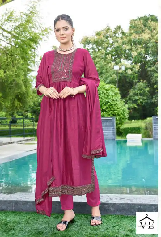 O4U Antra Silk Vichitra Silk Wholesale Readymade Suits Catalog — Wholesale Salwar Suits, MPA wholesale from Surat - Gallery Image 6