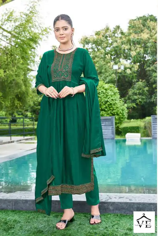 O4U Antra Silk Vichitra Silk Wholesale Readymade Suits Catalog — Wholesale Salwar Suits, MPA wholesale from Surat - Gallery Image 7