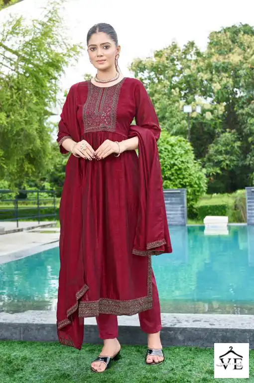 O4U Antra Silk Vichitra Silk Wholesale Readymade Suits Catalog — Wholesale Salwar Suits, MPA wholesale from Surat - Gallery Image 8