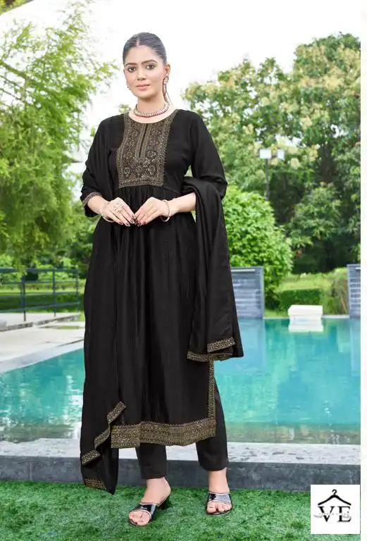 O4U Antra Silk Vichitra Silk Wholesale Readymade Suits Catalog — Wholesale Salwar Suits, MPA wholesale from Surat - Gallery Image 3