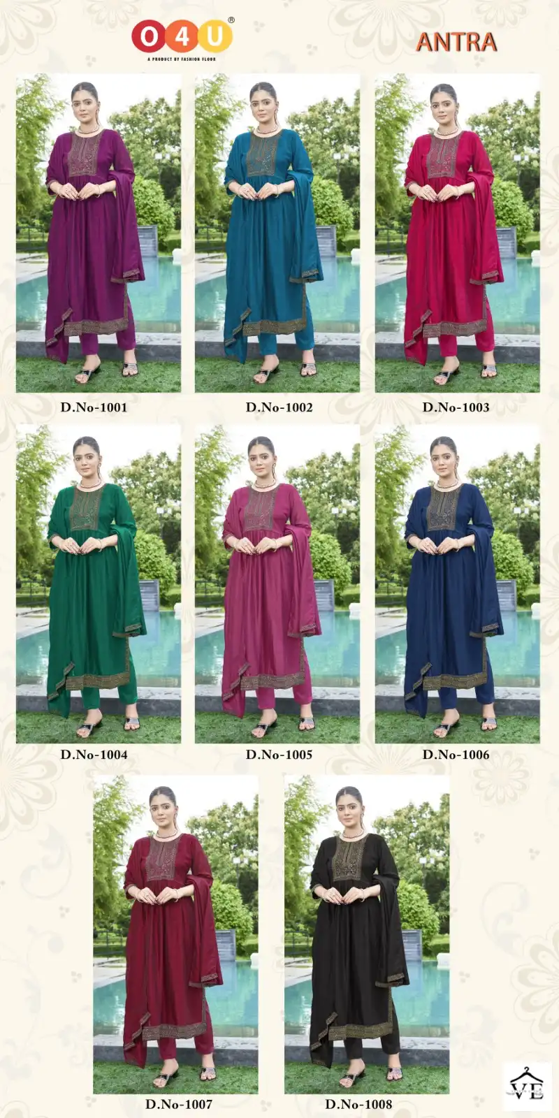 O4U Antra Silk Vichitra Silk Wholesale Readymade Suits Catalog — Wholesale Salwar Suits, MPA wholesale from Surat — view 9