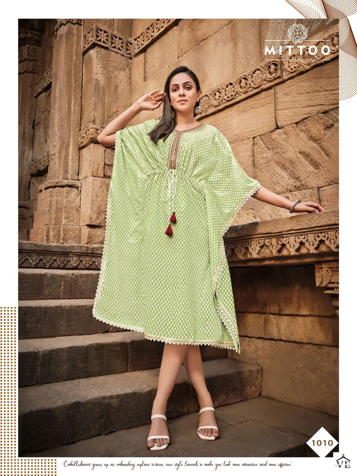 Mittoo Arohi Vol 2 Rayon Wholesale Kaftan Catalog — Wholesale Kurtis, Mittoo wholesale from Surat — view 2