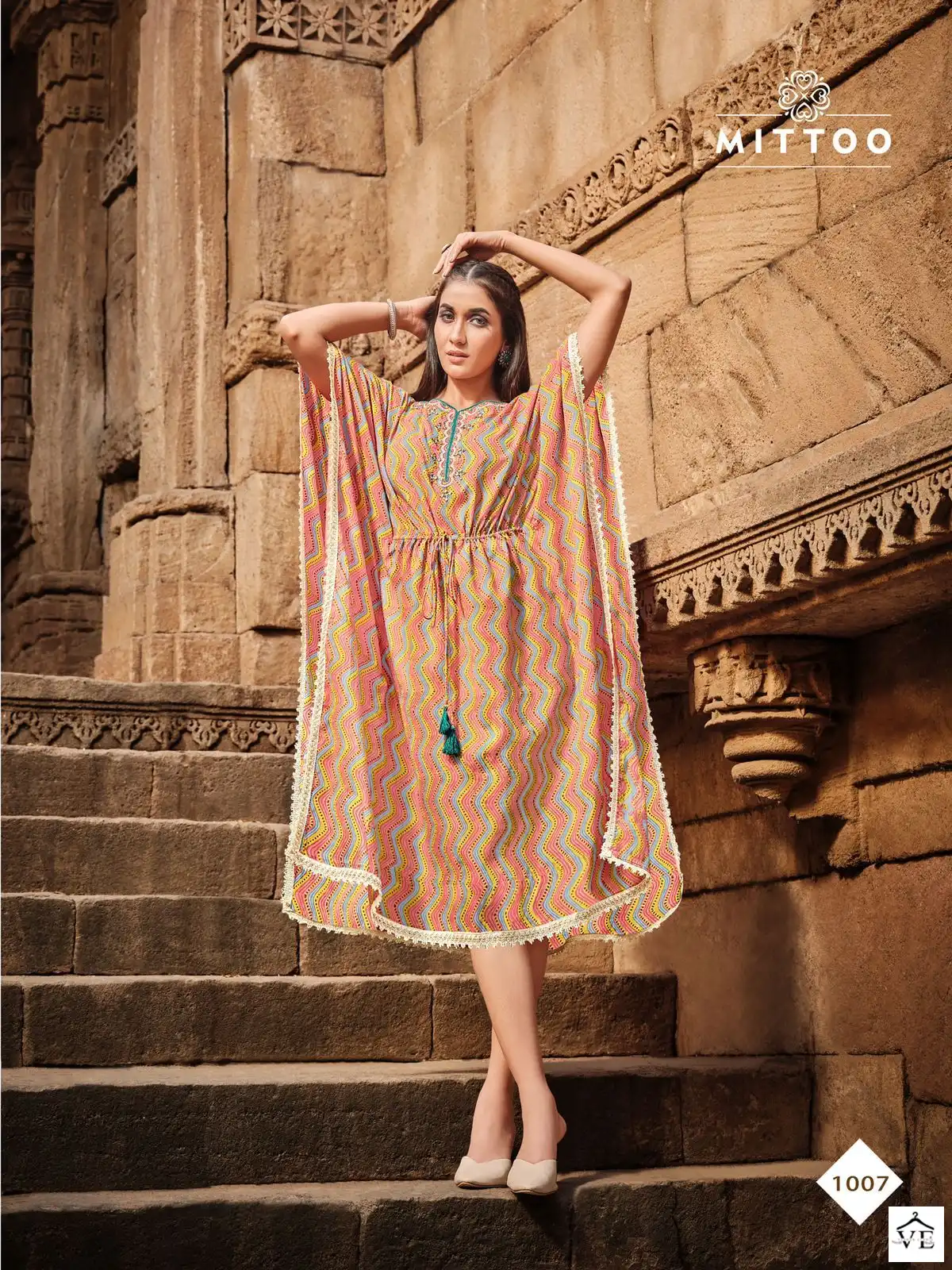 Mittoo Arohi Vol 2 Rayon Wholesale Kaftan Catalog — Wholesale Kurtis, Mittoo wholesale from Surat — view 3