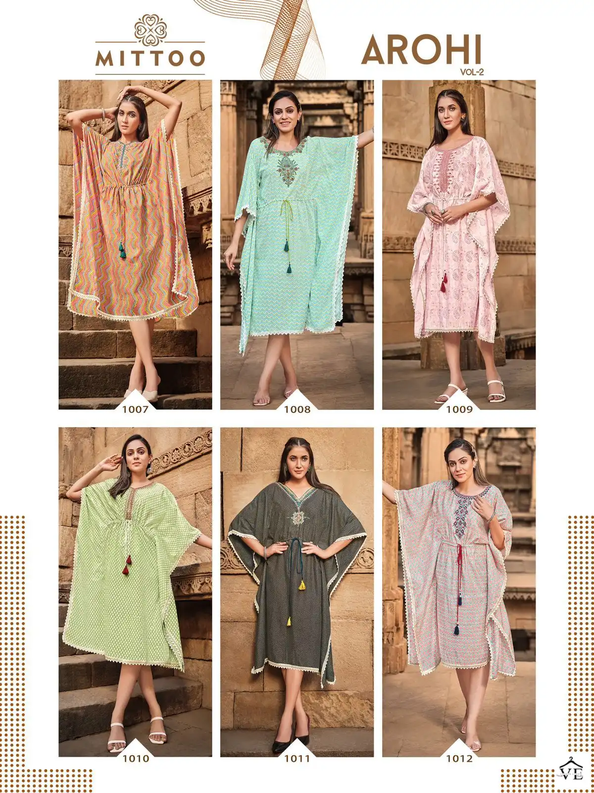 Mittoo Arohi Vol 2 Rayon Wholesale Kaftan Catalog — Wholesale Kurtis, Mittoo wholesale from Surat — view 10
