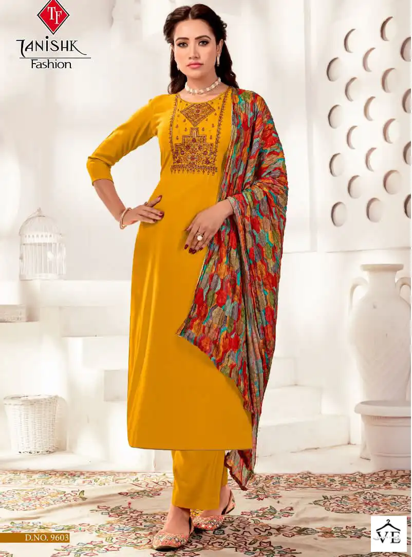 Tanishk Azar Pure Rayon Slub Wholesale Salwar Suit Catalog — Wholesale Salwar Suits, MPA wholesale from Surat — view 1