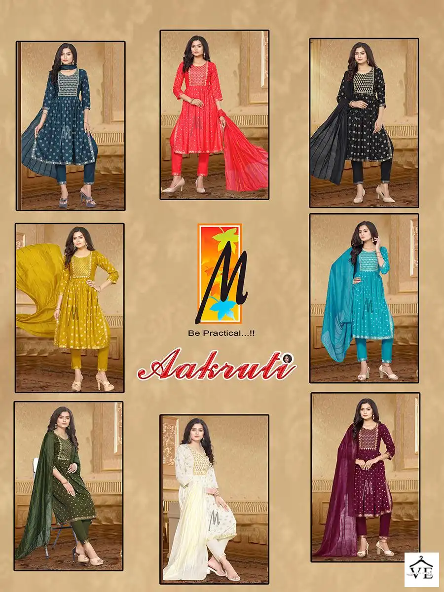 Master Aakruti Heavy Gold Print Rayon Wholesale Readymade Salwar Suit Catalog — Wholesale Salwar Suits, MPA wholesale from Surat — view 9