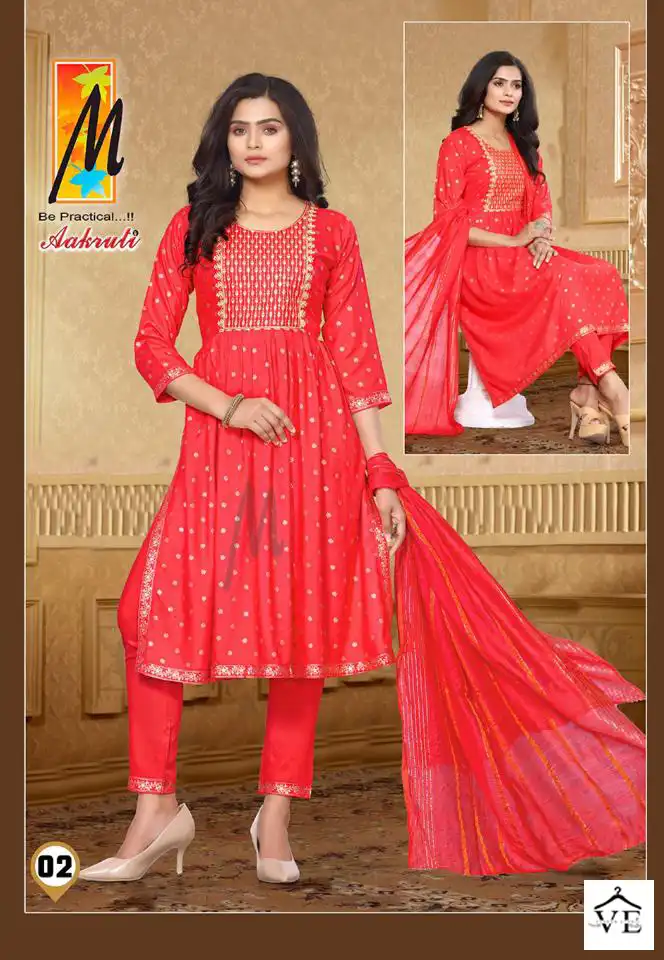Master Aakruti Heavy Gold Print Rayon Wholesale Readymade Salwar Suit Catalog — Wholesale Salwar Suits, MPA wholesale from Surat - Gallery Image 5