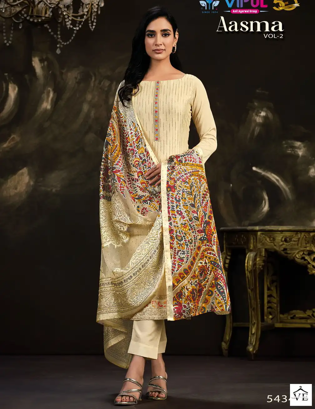 Vipul Aasma Vol 2 Chinnon Wholesale Designer Suits Catalog — Wholesale Salwar Suits, MPA wholesale from Surat — view 1