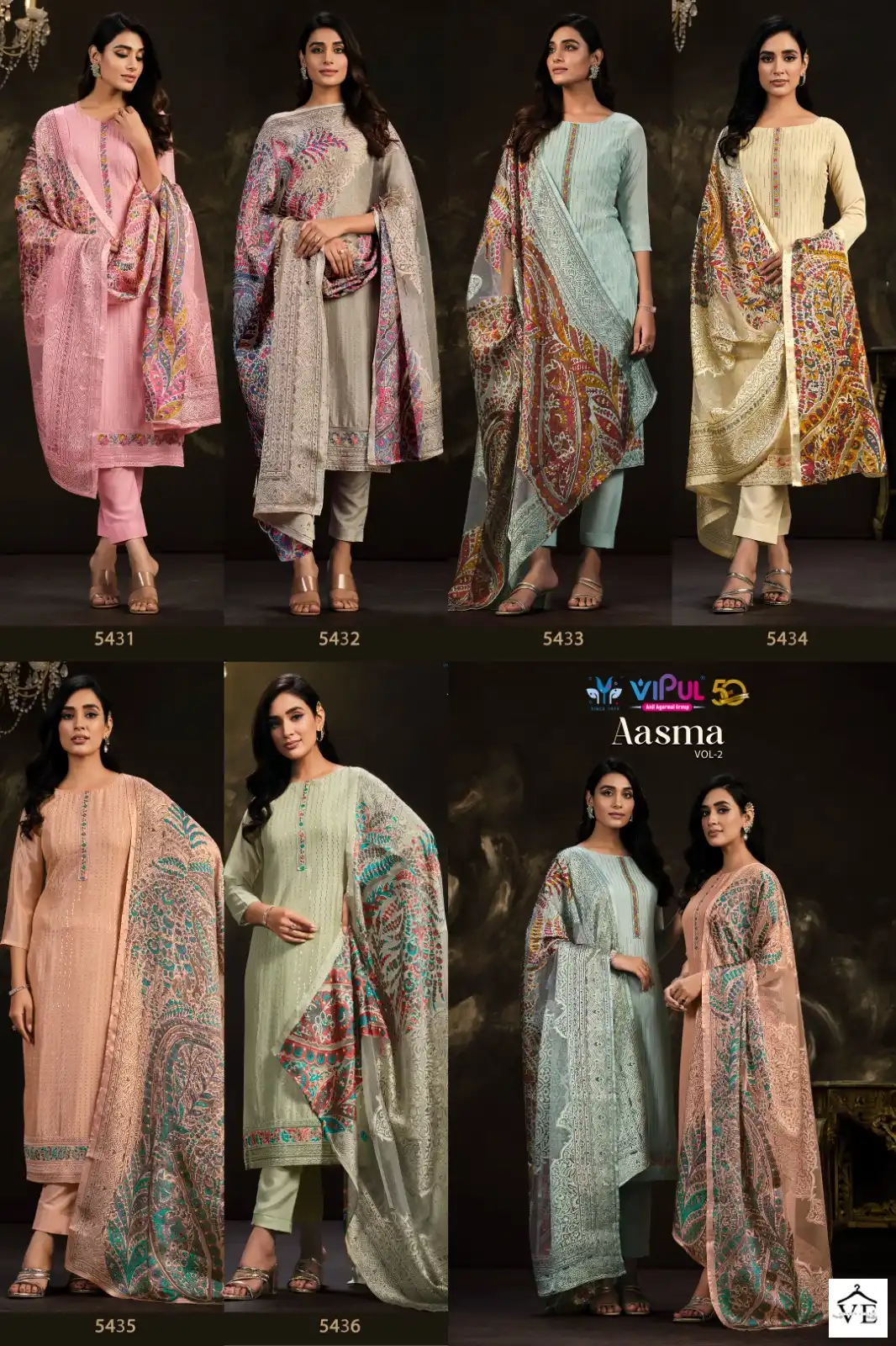 Vipul Aasma Vol 2 Chinnon Wholesale Designer Suits Catalog — Wholesale Salwar Suits, MPA wholesale from Surat — view 7