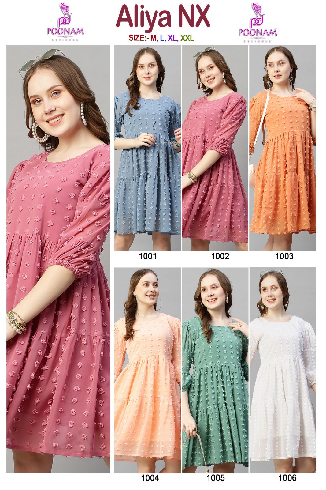 Poonam Designer Aliya Nx Georgette Wholesale Short Gown Catalog — Wholesale Kurtis, MPA wholesale from Surat — view 7