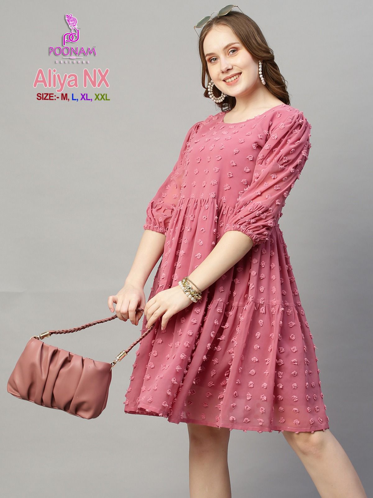 Poonam Designer Aliya Nx Georgette Wholesale Short Gown Catalog — Wholesale Kurtis, MPA wholesale from Surat - Gallery Image 2