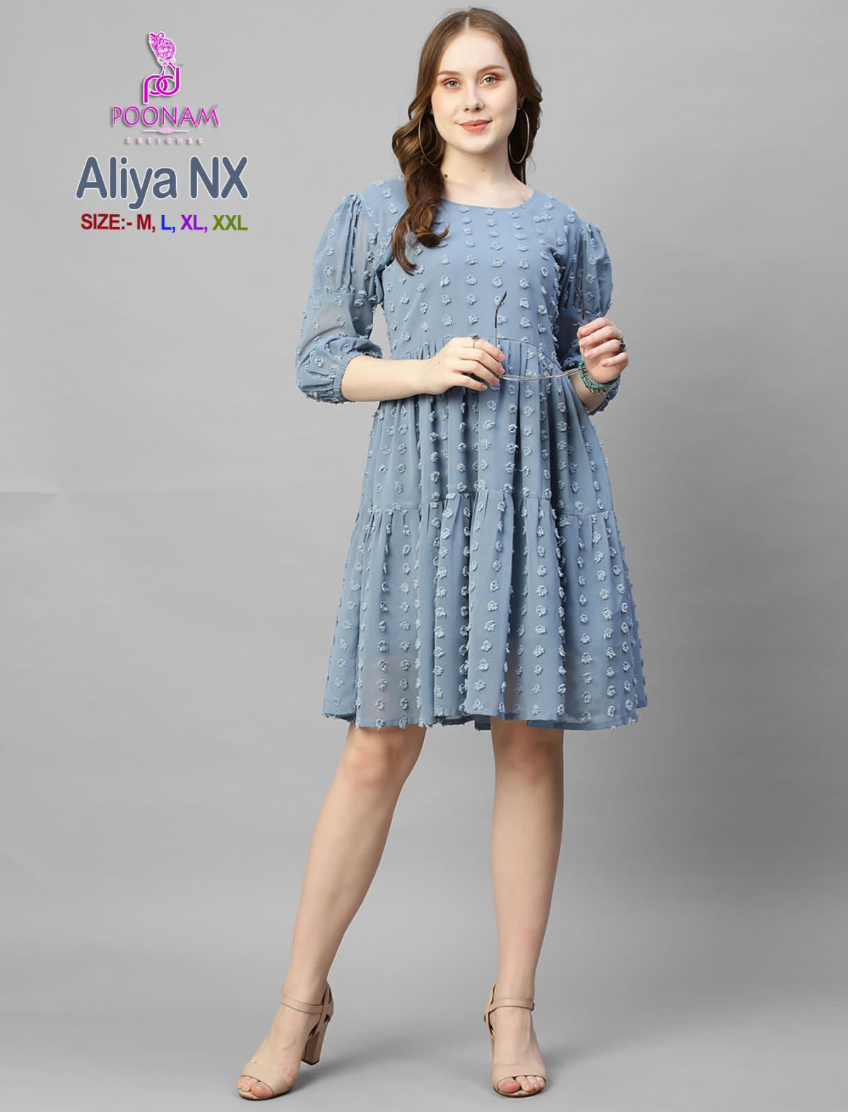 Poonam Designer Aliya Nx Georgette Wholesale Short Gown Catalog — Wholesale Kurtis, MPA wholesale from Surat — view 1