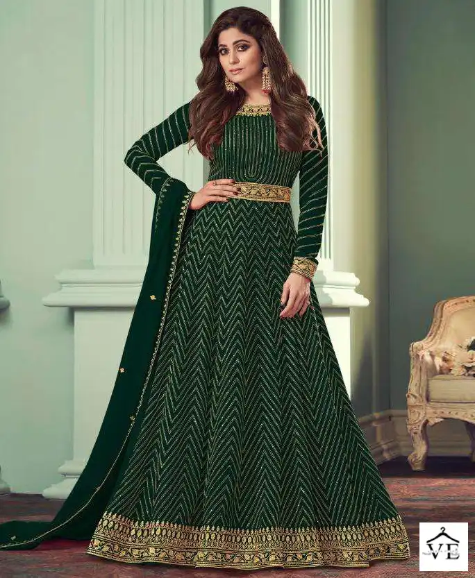 Aashirwad Alizza Gold Real Georgette Wholesale Designer Readymade Salwar Suits Catalog — Wholesale Salwar Suits, Aashirwad Creation wholesale from Surat — view 1